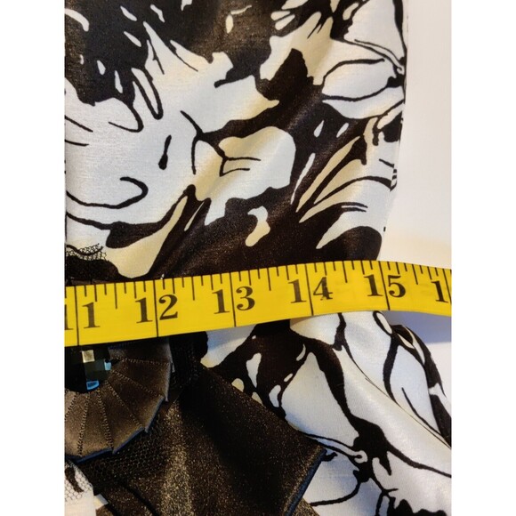 NW Collections Party Dress Spaghetti Strap Lined Black/Ivory Size 12 - Picture 11 of 12